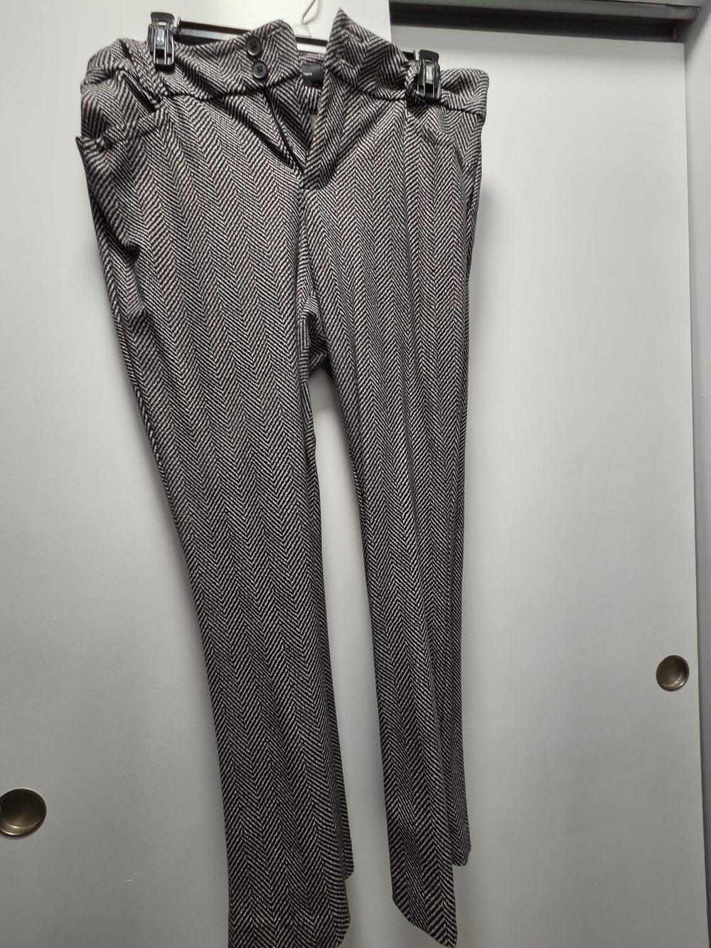 Studio Black and White Herringbone Trousers